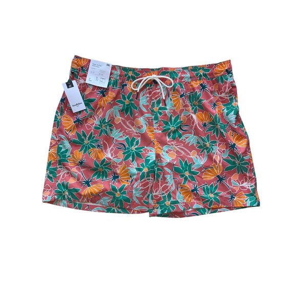 Goodfellow & Co XXL Mens Swim Trunks UPF 50+ Coral Floral Quick-Dry Liner - Picture 1 of 9